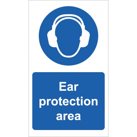 Mandatory hearing protection sticker