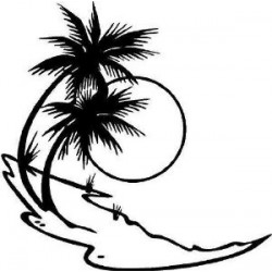 Sticker Ile palmier