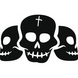 Sticker Trois Crânes Adhésif pour Bateau