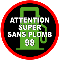 Sticker repérage de carburant super 98