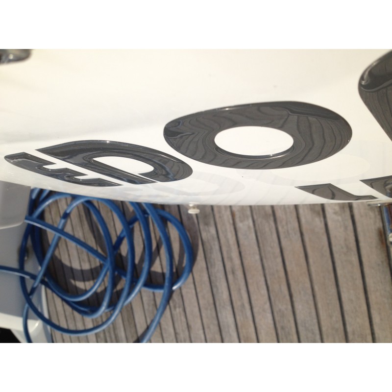 Nom de bateau en relief doming adhésif sticker