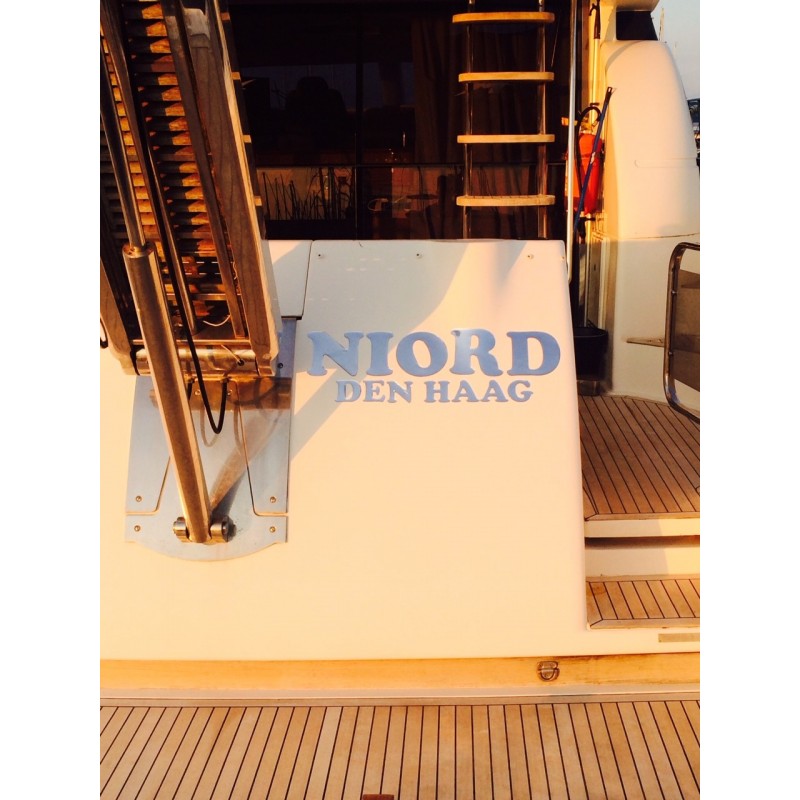 Nom de bateau en relief doming adhésif sticker